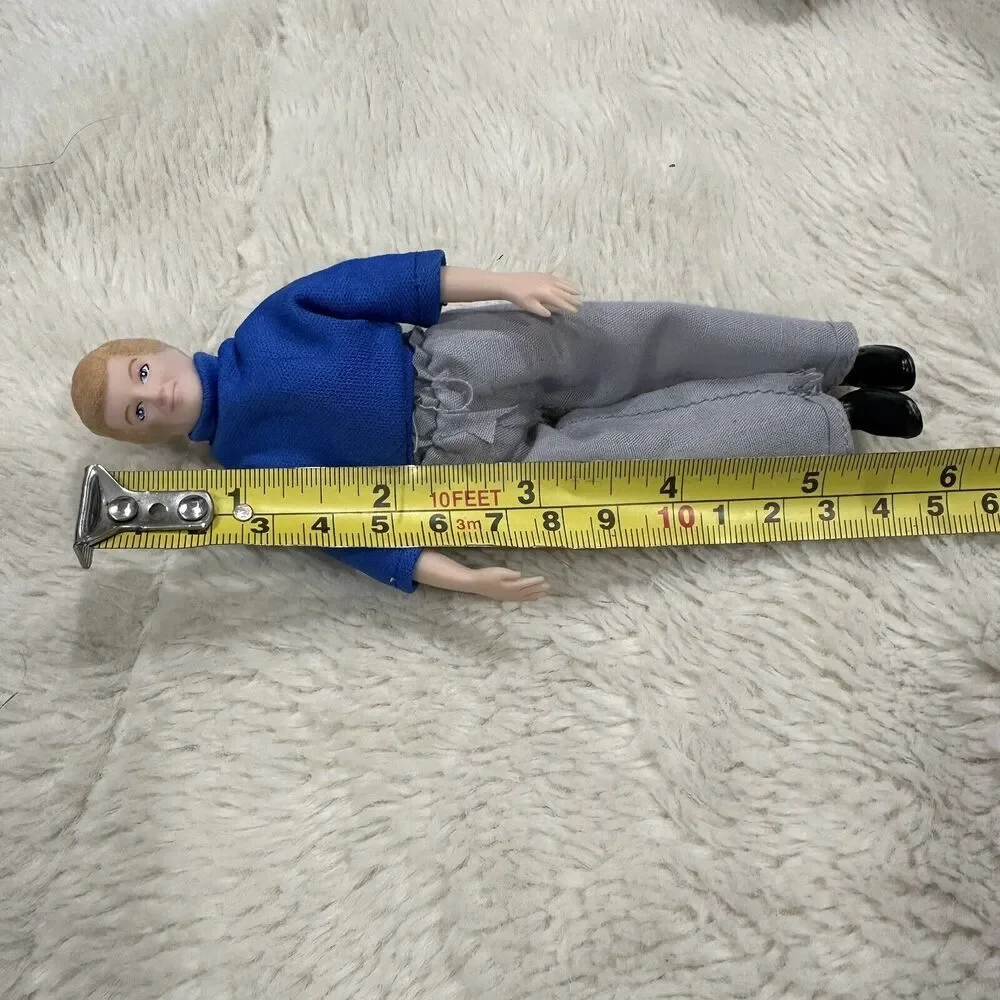 Town Square Miniatures Doll Man Father Blue Shirt 5.5” Figure 2019 Toy